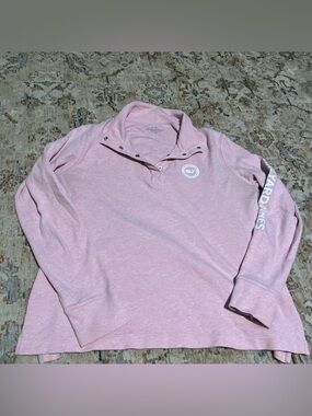 Vineyard Vines Heathered Pink Logo Pullover